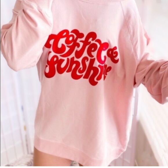WILDFOX Coffee & Sunshine oversized baggy fit cozy sweatshirt Sz S - Picture 1 of 7